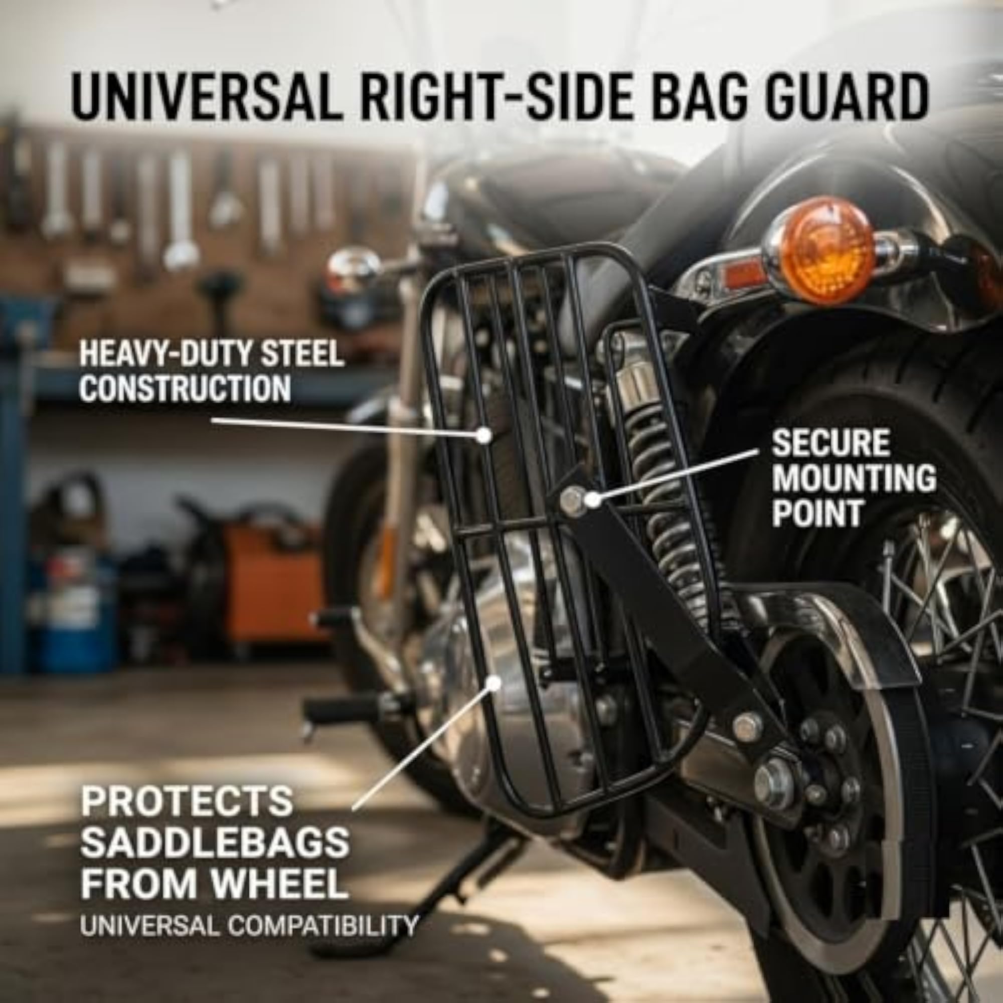 Universal Right Side Bike Guard for Bag Safety